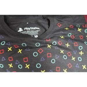PlayStation T Shirt Size M‎ All Over Print Gamer Gaming Black